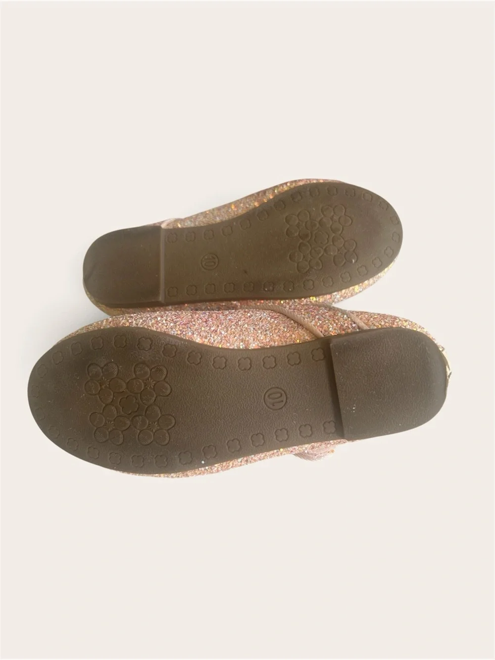 Adamumu Little Girl Pink Sparkly Ballet Flats Size 10
